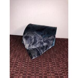 Vintage Damon Tie Mens Necktie All Silk Paisley Blue Multi Color Made USA X Long